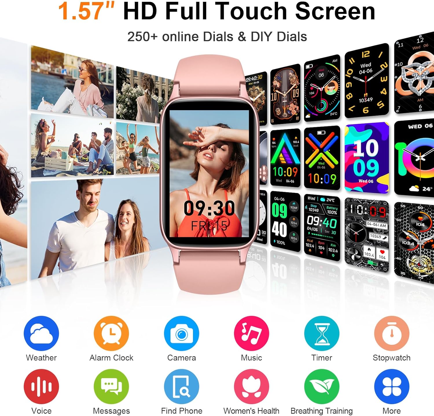 Thumbnail 4 de Soudorv Smart Watch for Men and Women with 1.57" HD Display and Bluetooth 5.3 Calling
