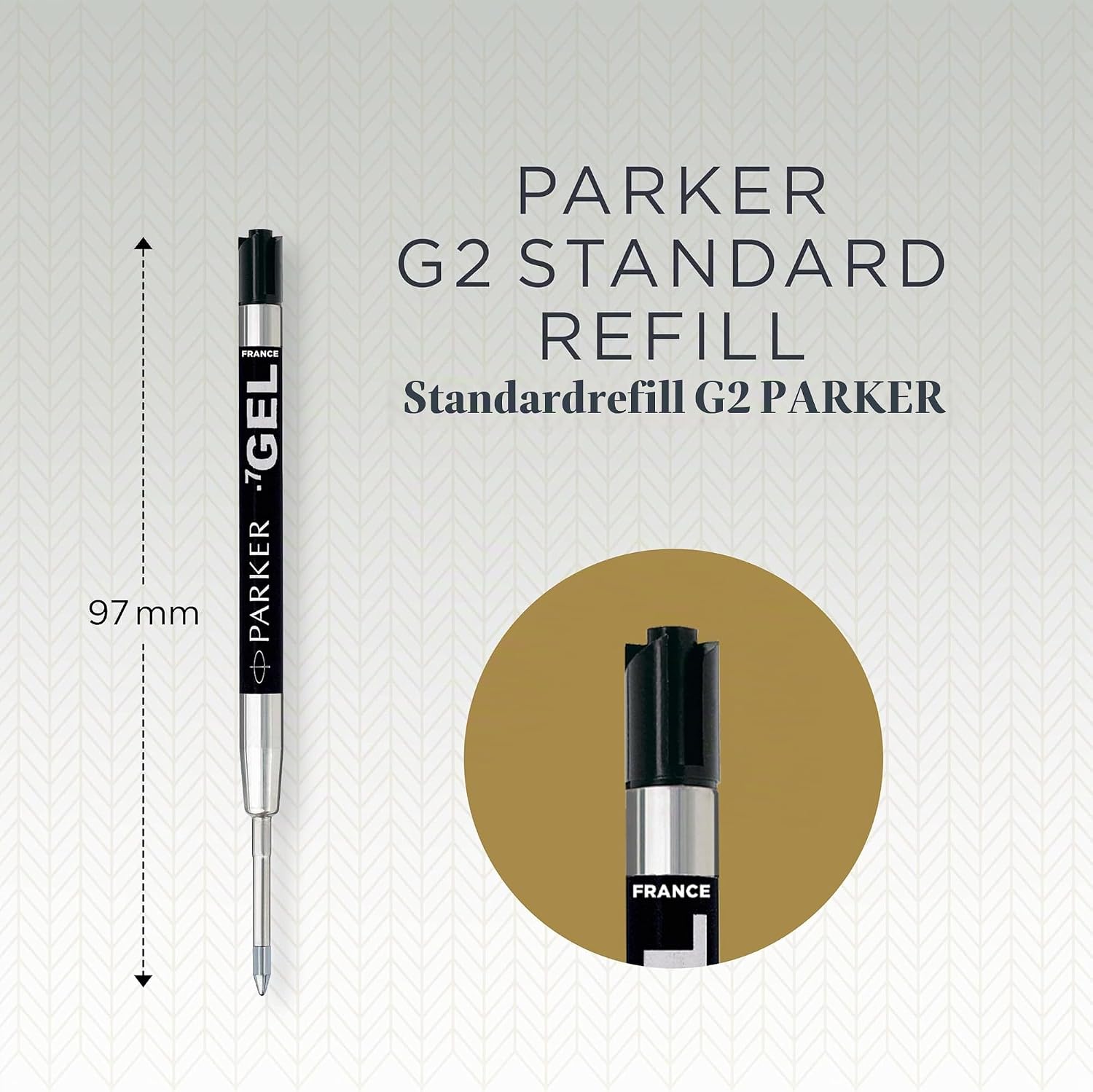 Detalle de Parker QUINK gelbläckpatroner, svart, 0,7 mm mediumspets, 2-pack