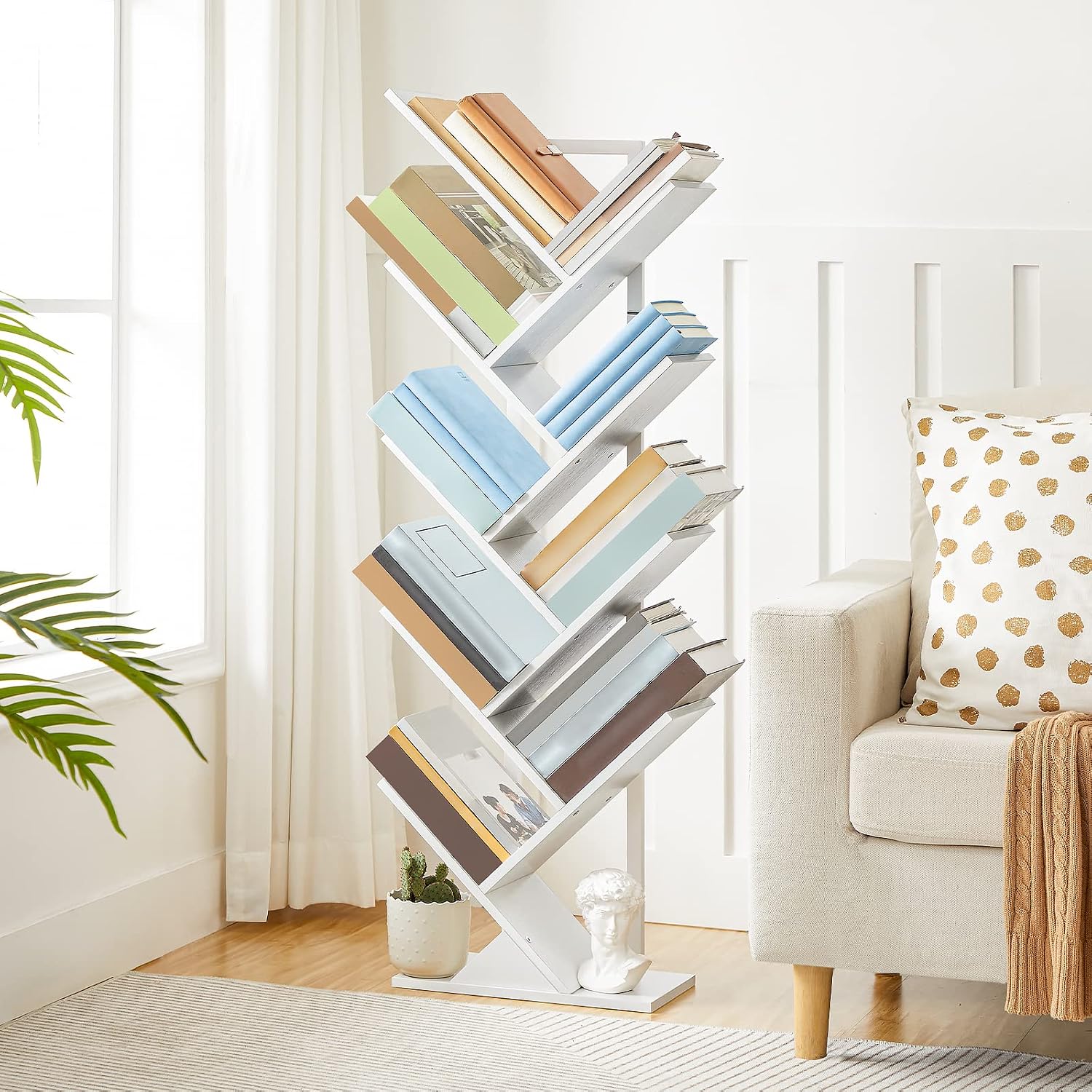 Detalle de HOOBRO Tree Shelf 9-Tier Bookcase