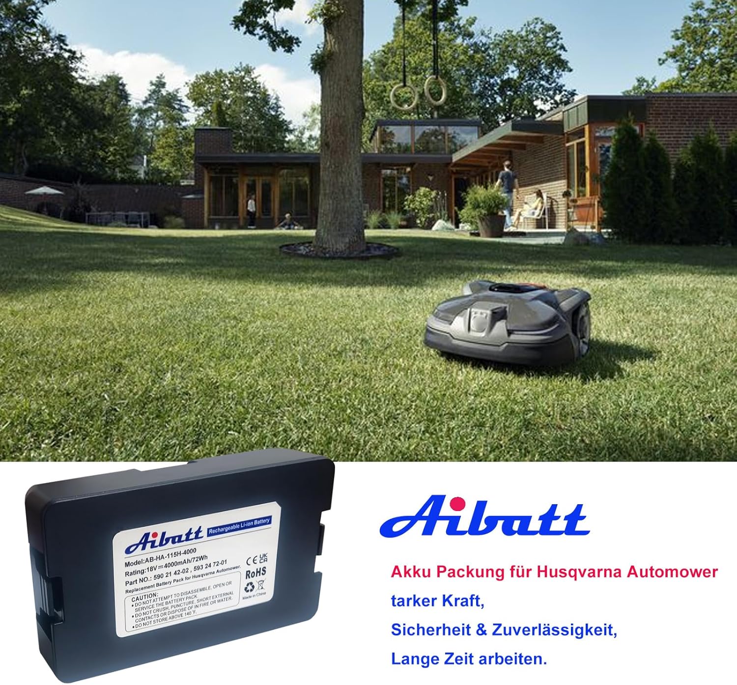Thumbnail 6 de Aibatt 18V 4000mAh Mähroboter Akku