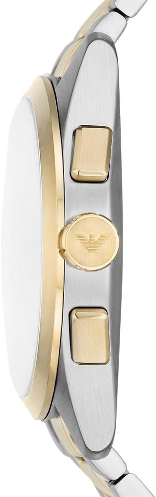 Detalle 2 de Emporio Armani Montre pour Hommes – Montre chronographe quartz 43 mm, acier inoxydable bicolore