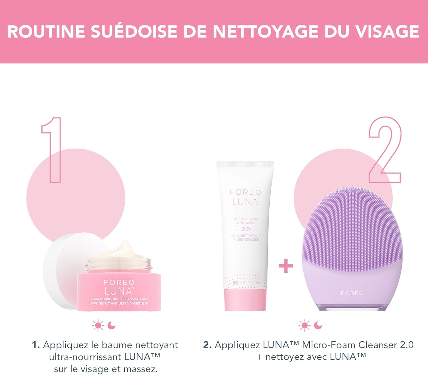 Detalle 2 de FOREO LUNA Baume Démaquillant Ultra-nourrissant (yeux waterproof) — huile/bálsamo démaquillant visage et yeux, 15 ml