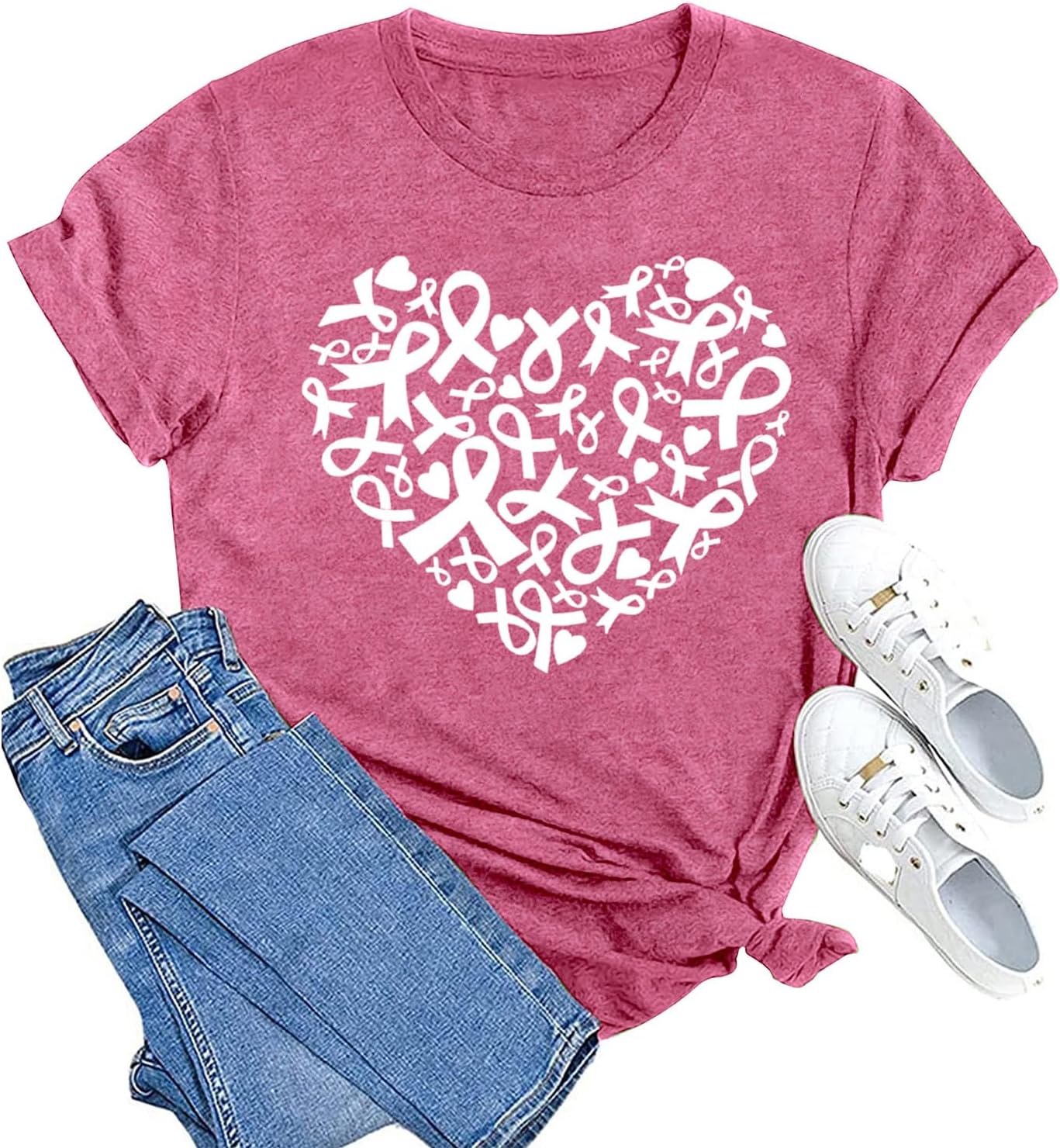 Detalle 2 de MAIHUN Breast Cancer Awareness Shirt, 60% Polyester