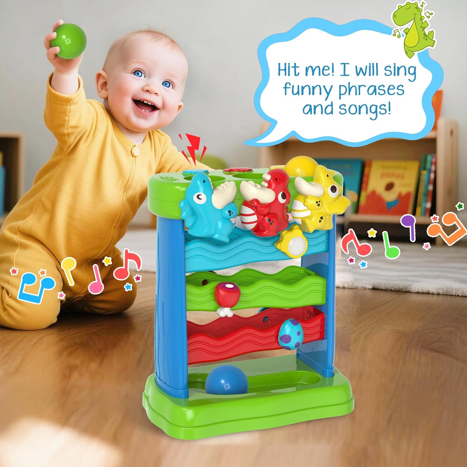 Thumbnail 5 de Toys for Toddlers Musical Montessori Feeding Toy (Dinosaur) for Ages 12–18 Months