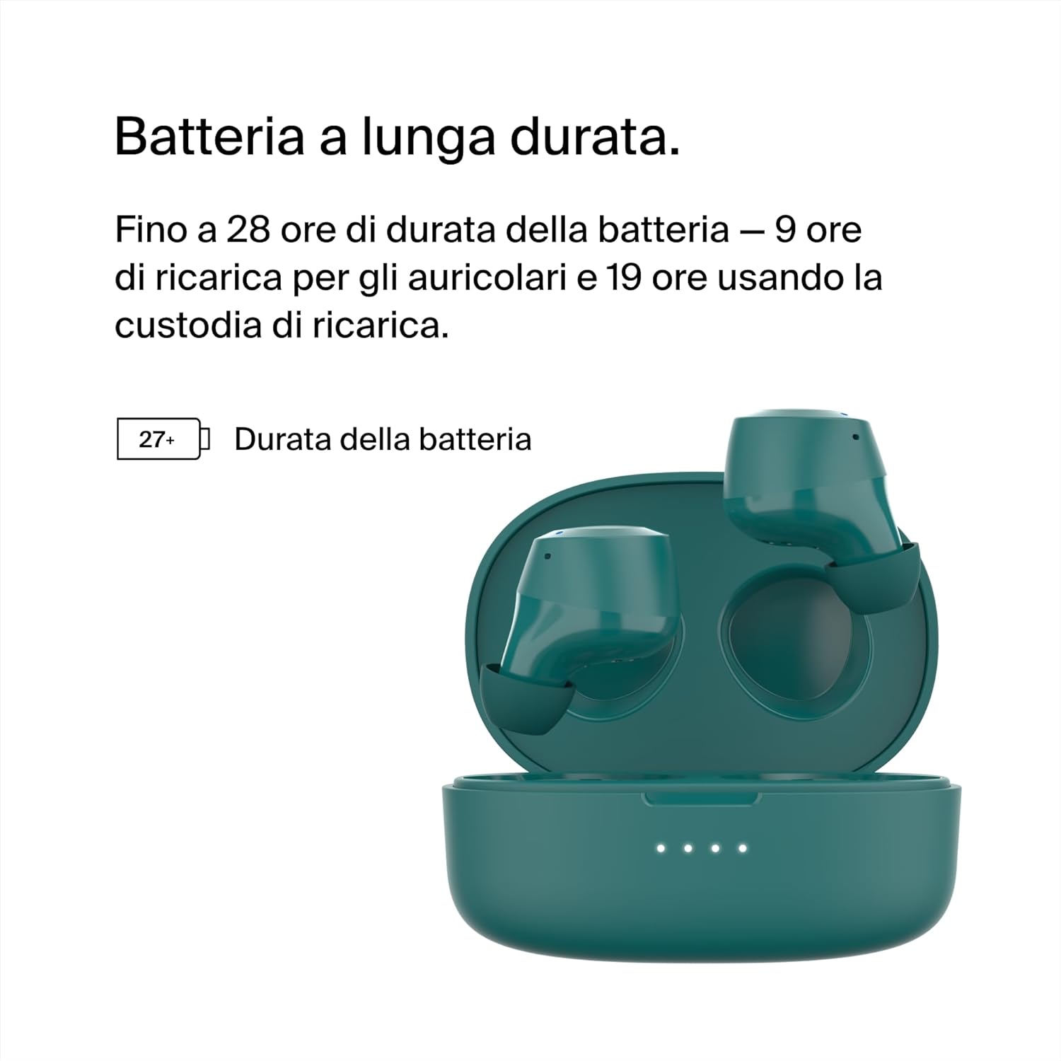 Detalle de Belkin SoundForm Bolt: Auricolari true wireless con 28 ore di autonomia, IPX4 e controllo touch