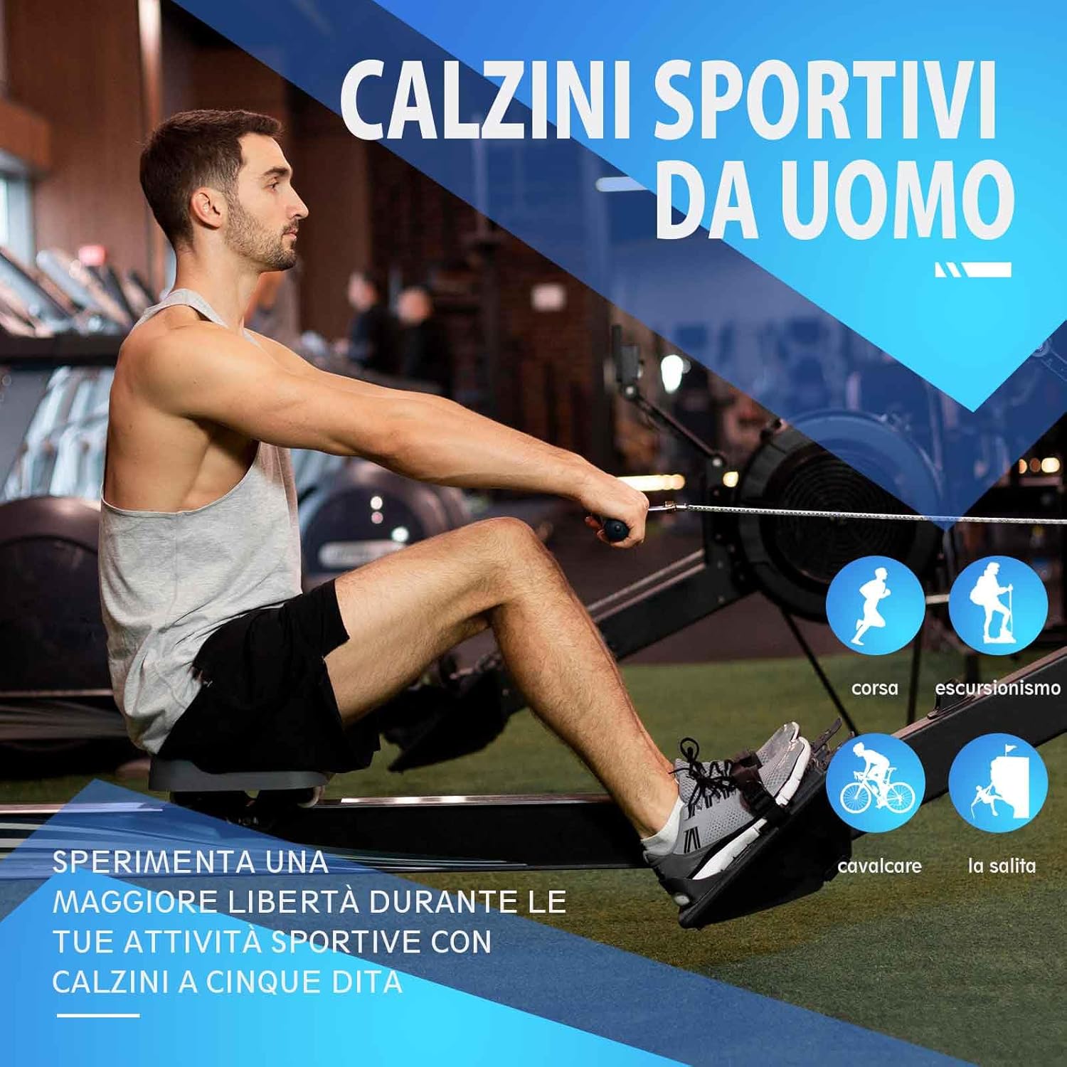 Thumbnail 6 de PUTUO Calzini sportivi corti con dita separate (cinque dita) da uomo, cotone traspirante – 5 paia