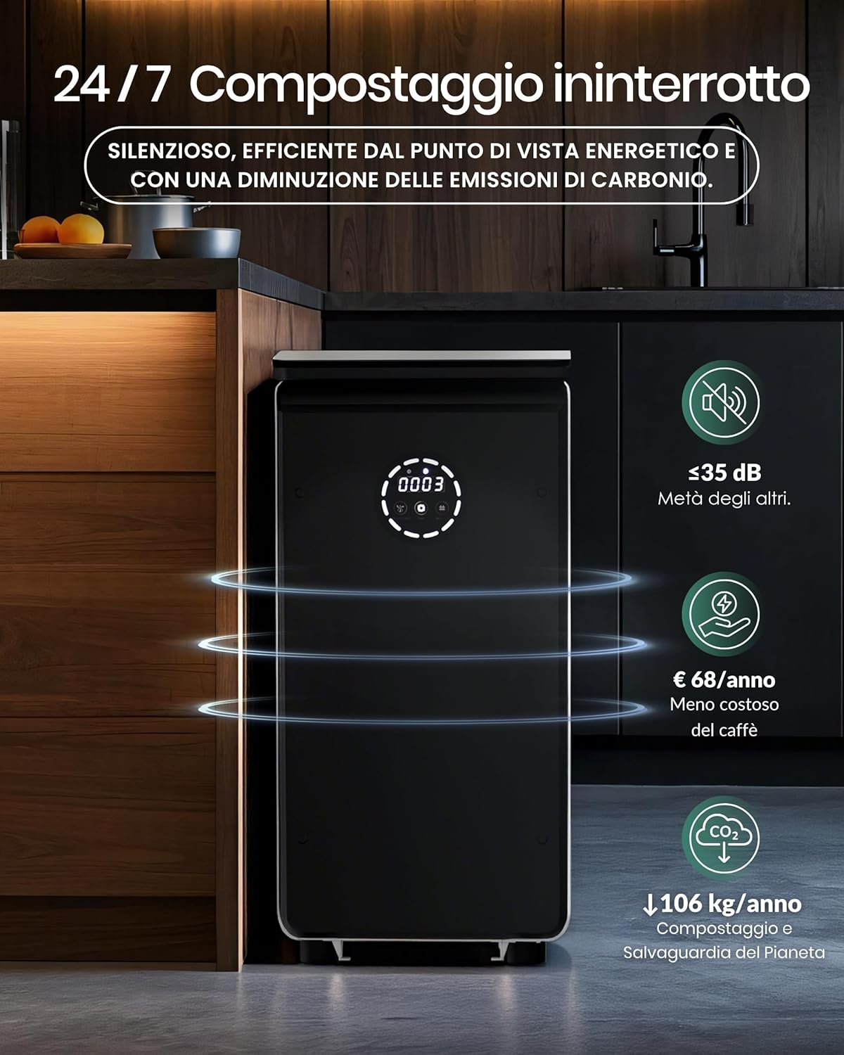 Thumbnail 3 de 19L Composter elettrico per cucina, compostatore 19 L 🌱