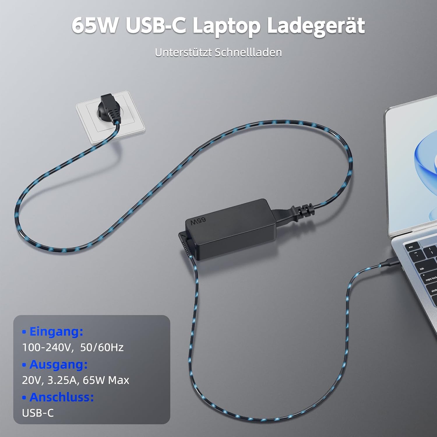 Thumbnail 4 de BIUBOTY 65W USB-C Netzteil (20V/3,25A) für Lenovo ThinkPad & Yoga Laptops mit USB‑C-Ladeanschluss