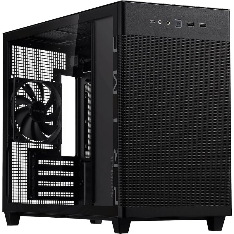 Detalle de ASUS AP201 Prime Case TG Negra con USB 3.2 🖥
