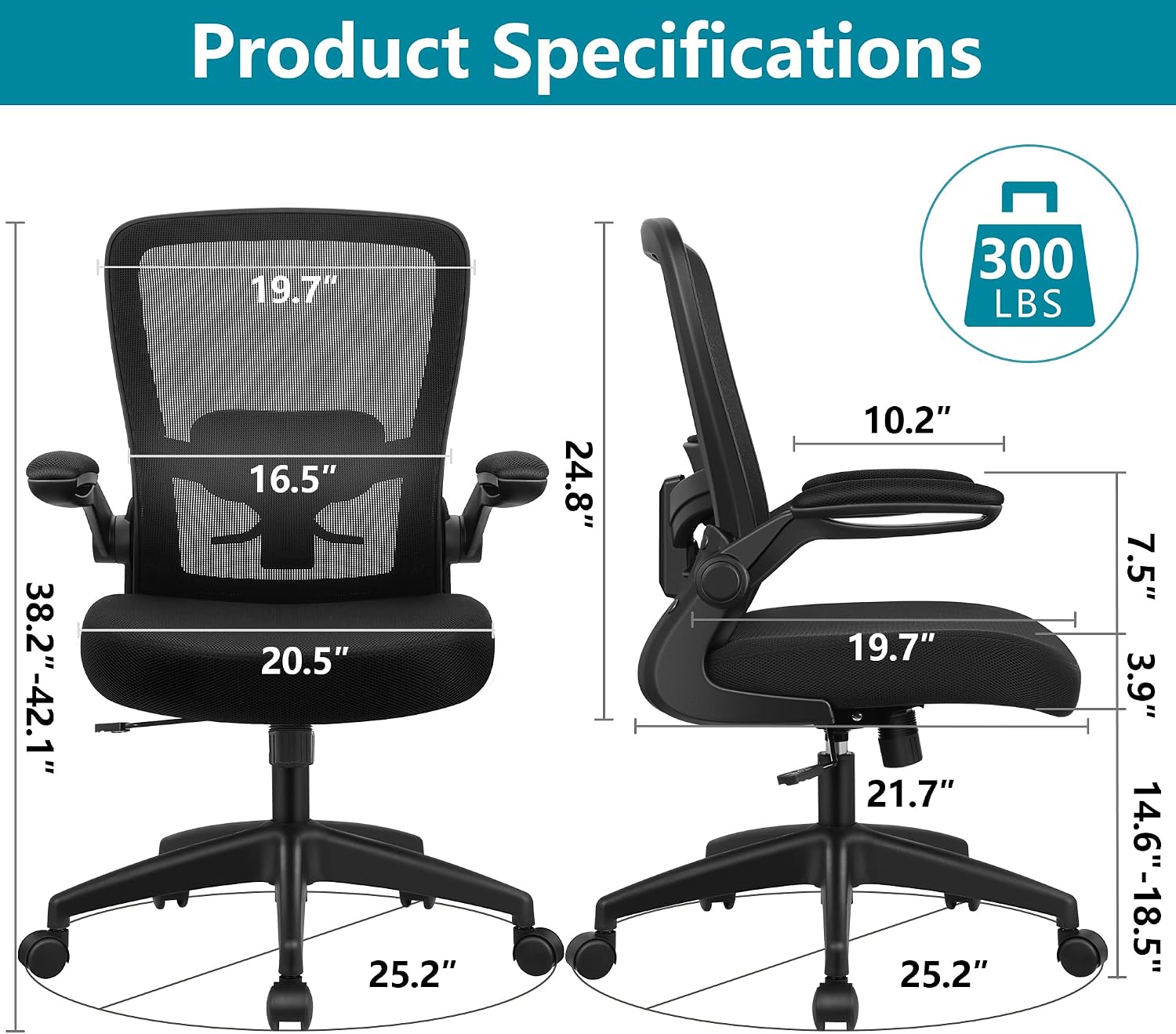 Detalle 2 de FelixKing Office Chair Ergonomic High-Back with Lumbar Support