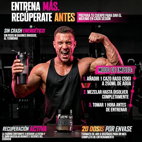 Thumbnail 3 de Pre Entreno Life Pro Elektro 400g – Potencia y bombeo con Citrulina Malato 8000 mg