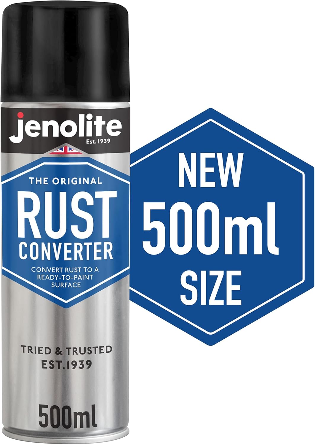 Detalle de JENOLITE Convertisseur de rouille en spray à base d’époxy (500 ml) pour carrosserie et métal