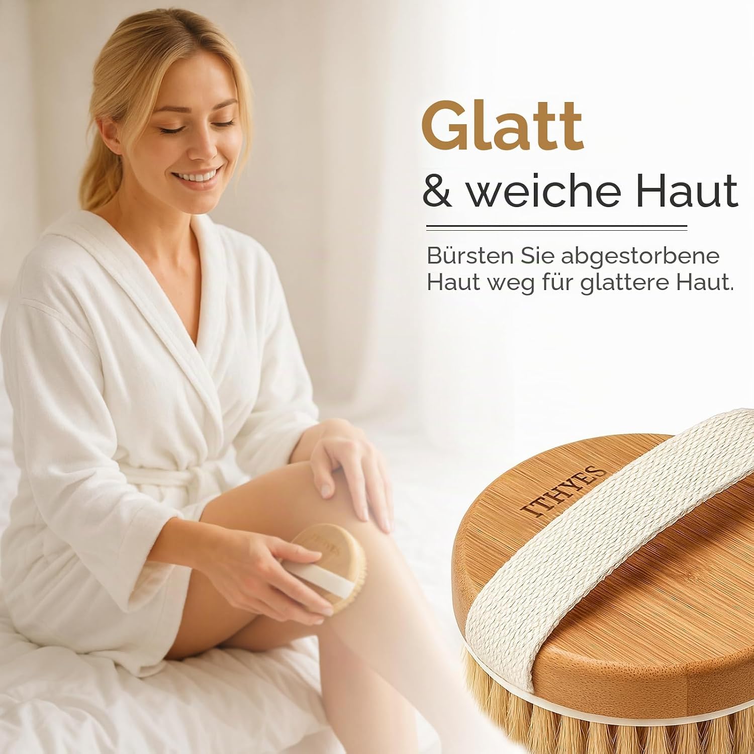 Thumbnail 4 de Ithyes Trockenbürste – Körperbürste mit Naturborsten und Bambushandgriff