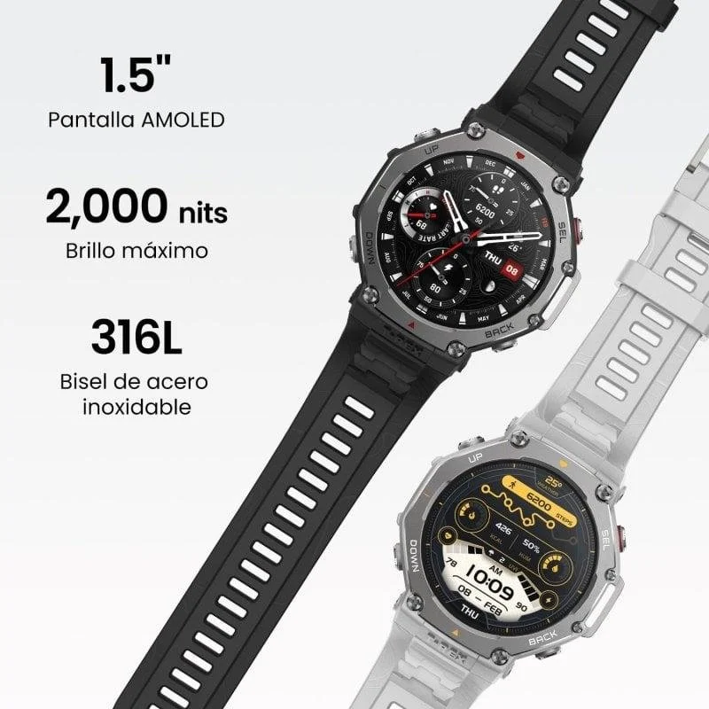 Thumbnail 2 de Amazfit T-Rex 3: Reloj Smartwatch AMOLED 1,5'' con GPS y mapas, resistencia militar y IA