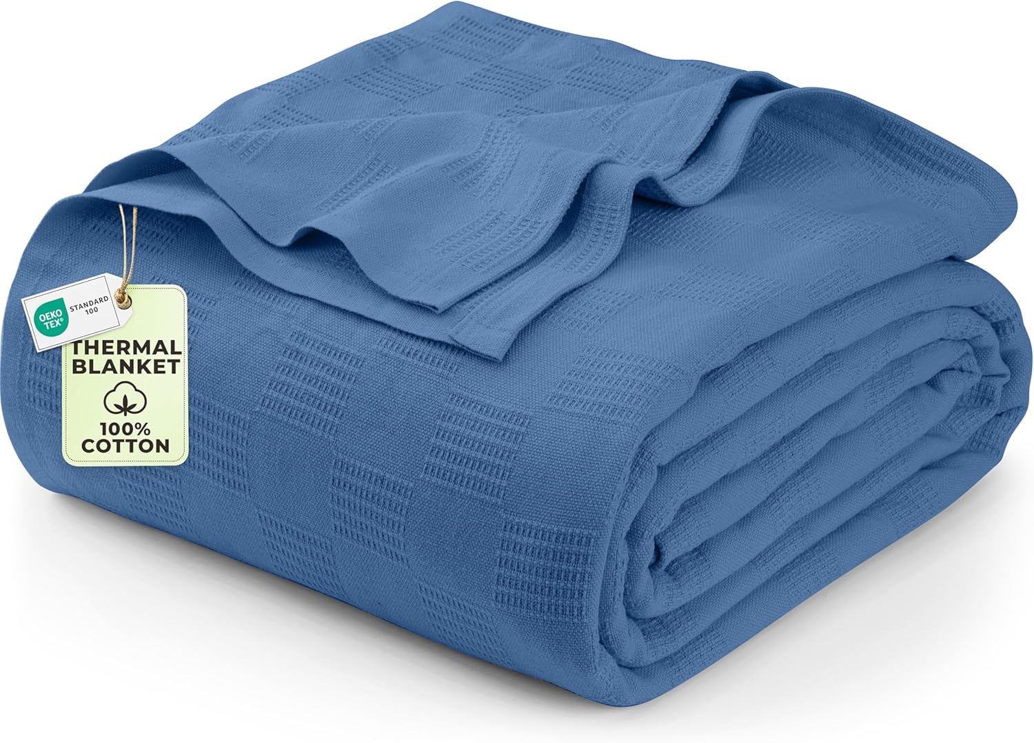 Detalle de Utopia Bedding koc bawełniany 228 × 228 cm, 350 g/m², Wedgewood
