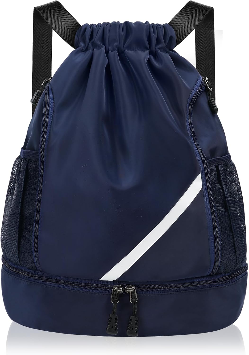 Detalle de flintronic Mode Sport Rucksack/Turnbeutel mit Kordelzug – wasserdichte Sporttasche mit Schuhfach, Netztaschen