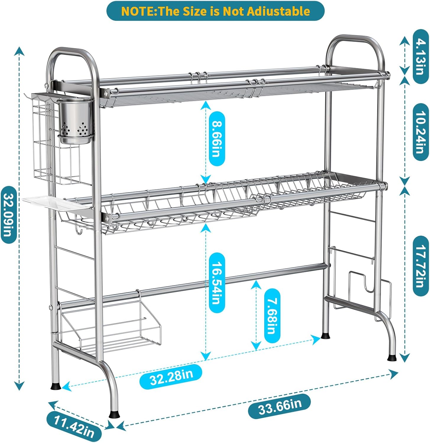 Detalle 2 de HOWDIA Over The Sink Dish Drying Rack