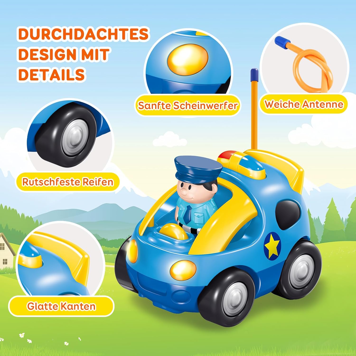 Thumbnail 6 de Pup Go Fernbedienung Cartoon Polizeiauto – RC-Auto für Kinder mit Musik und Licht