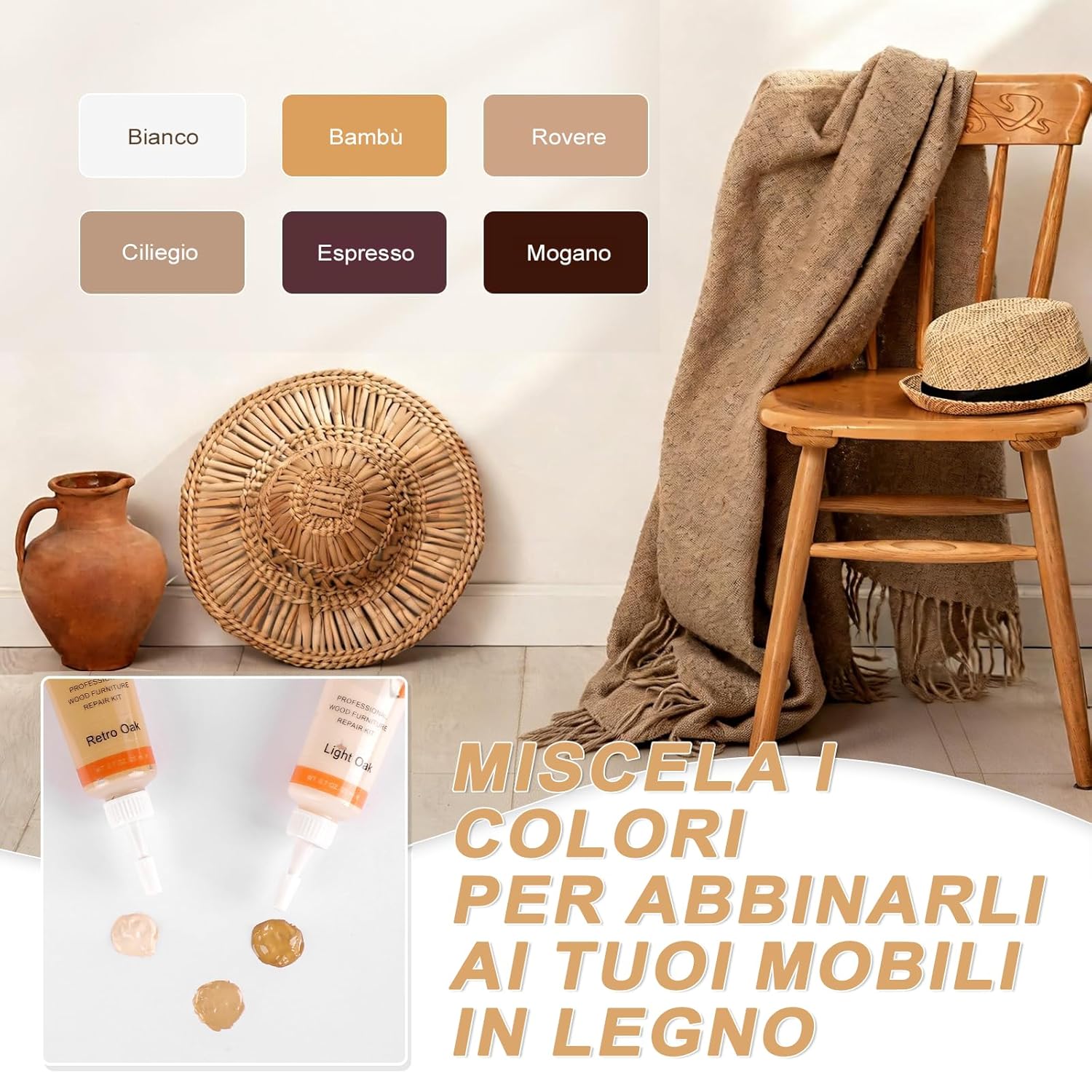Thumbnail 3 de SEISSO Kit Riparazione Mobili Legno 6 Colori