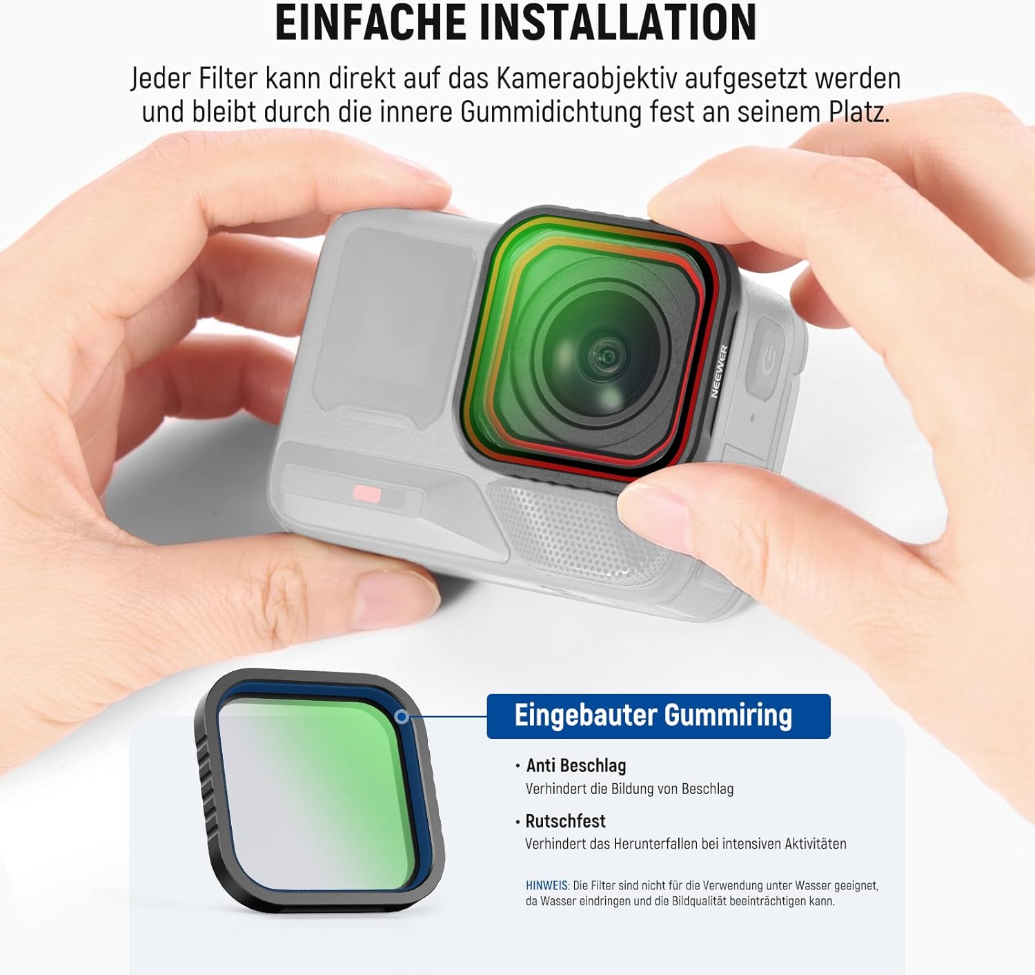 Thumbnail 6 de NEEWER UV-Filter für Insta360 Ace Pro & Ace Pro 2 (FL-C20) – Lens-Schutz für POV-Aufnahmen