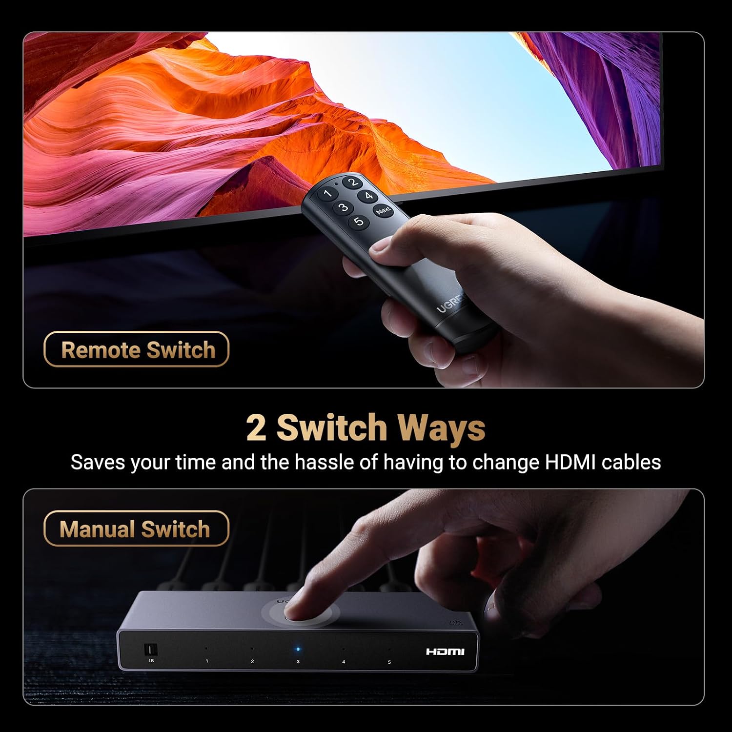 Thumbnail 4 de UGREEN HDMI 2.1 Switch 5‑in‑1 8K@60Hz