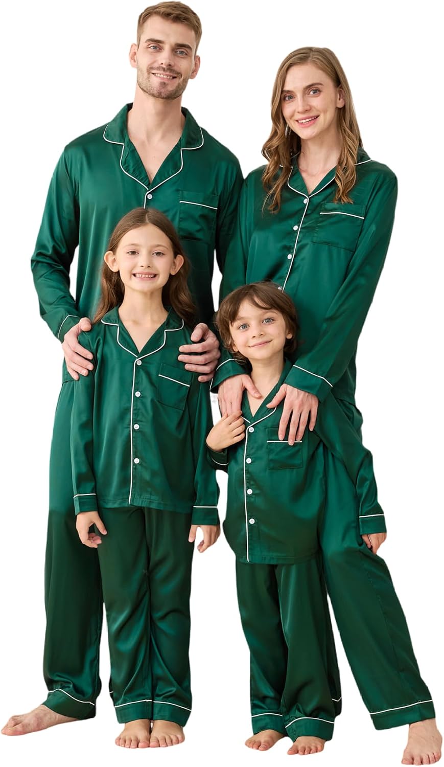 Detalle de LYSTAO Matching Christmas Pajama Set, Satin