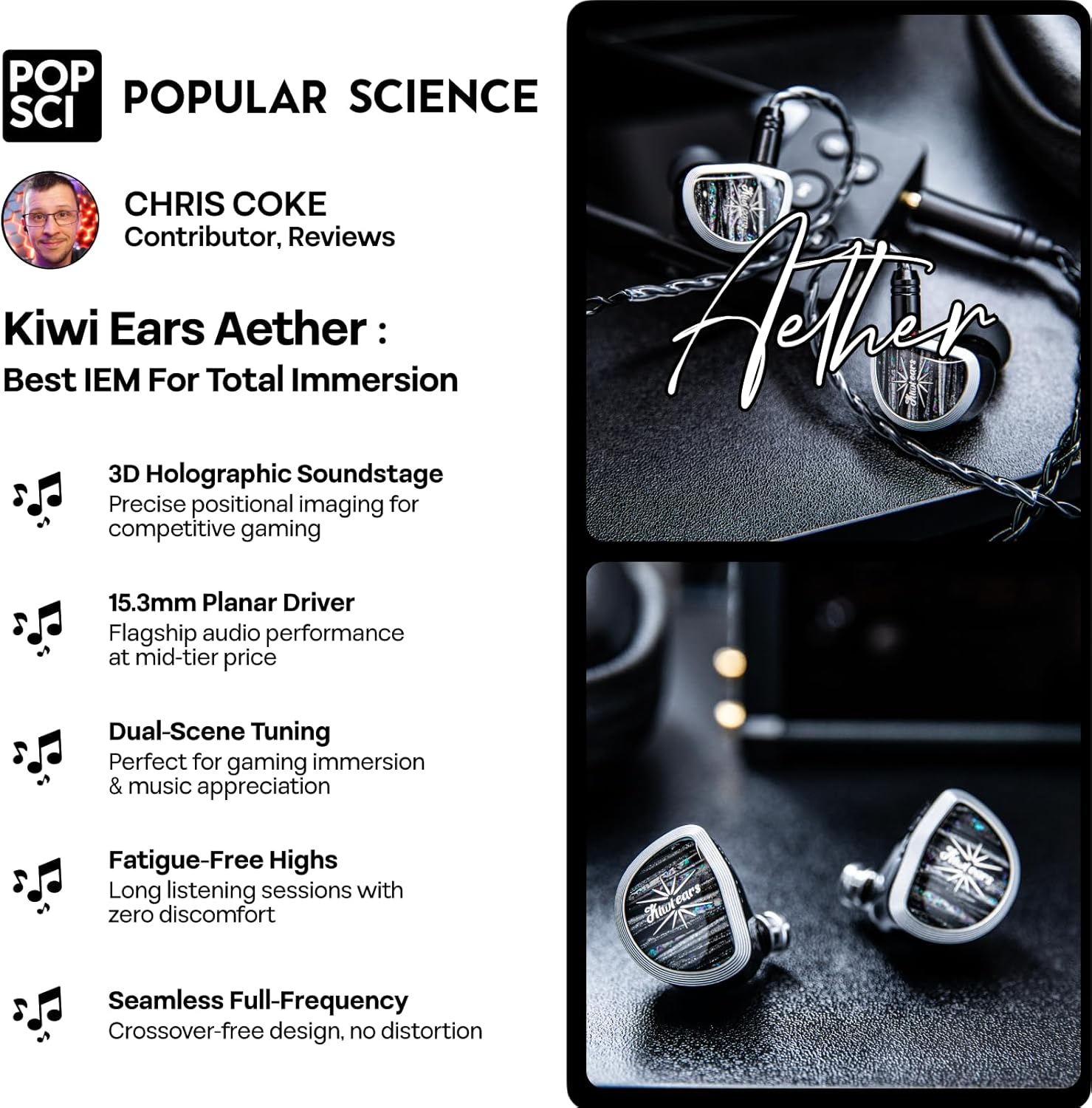 Thumbnail 3 de Linsoul Kiwi Ears Aether 15.3mm planar IEM