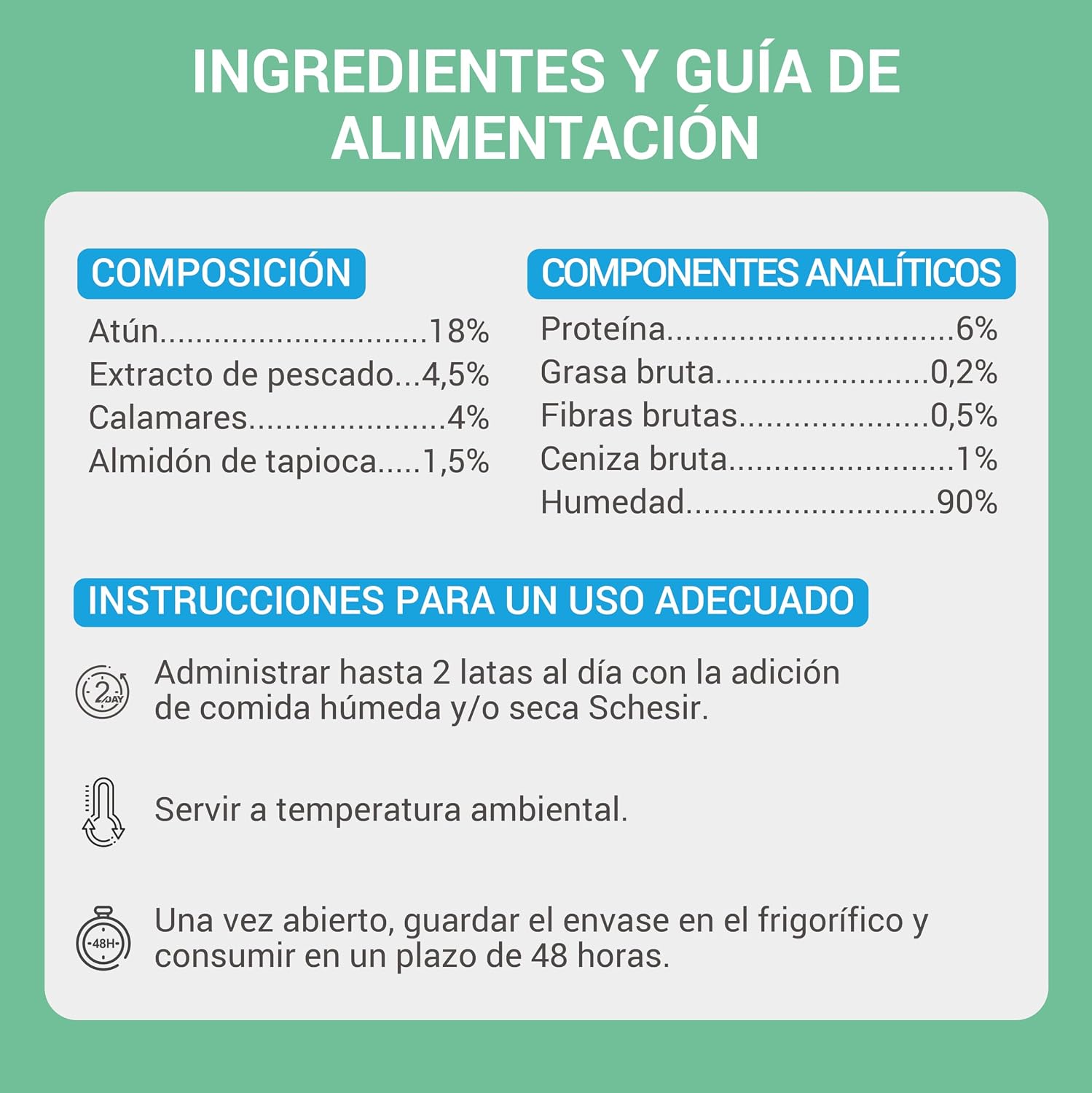 Detalle de Schesir Sopa con Filetes de Atún y Calamares para Gatos — 12 x 40 g