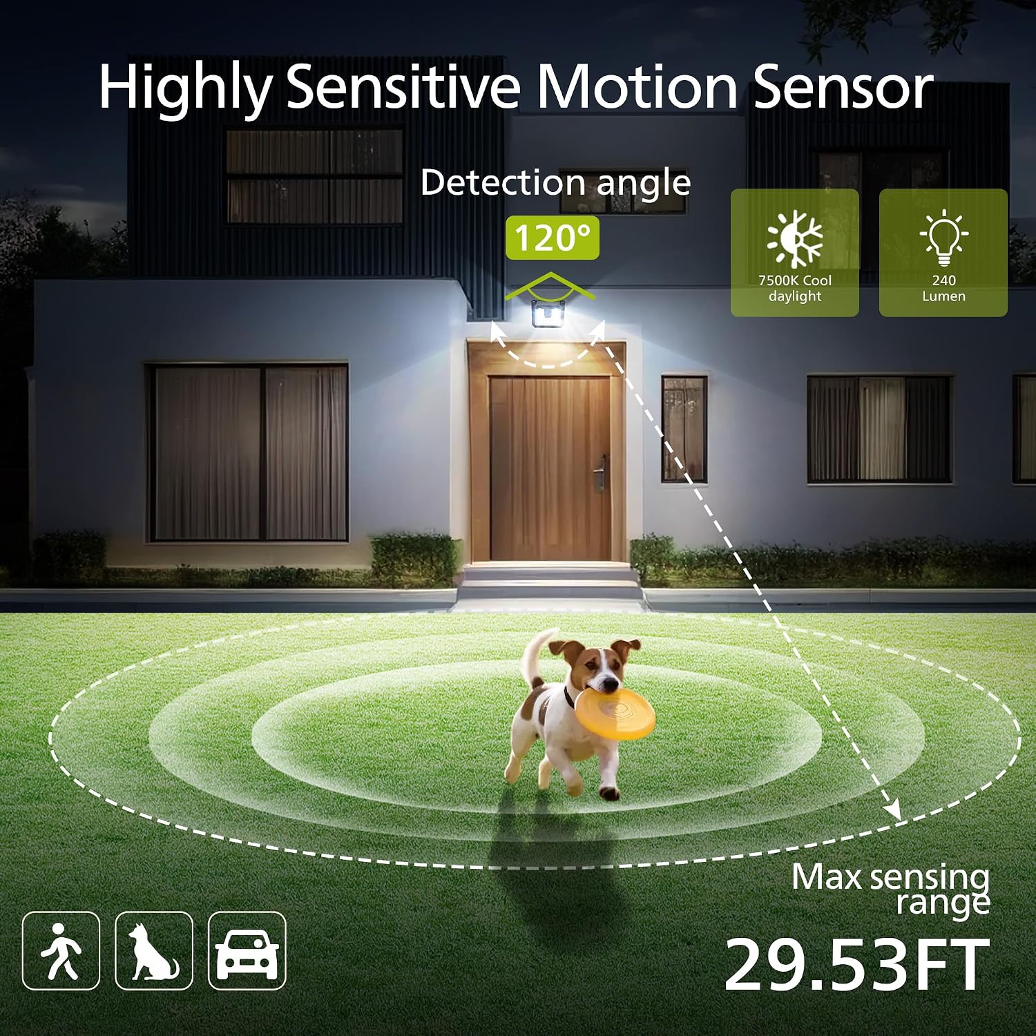 Detalle 2 de Philips Outdoor Solar Lights with Motion Sensor (2 Pack) – 120 LED, 300 Lumen, 3 Lighting Modes