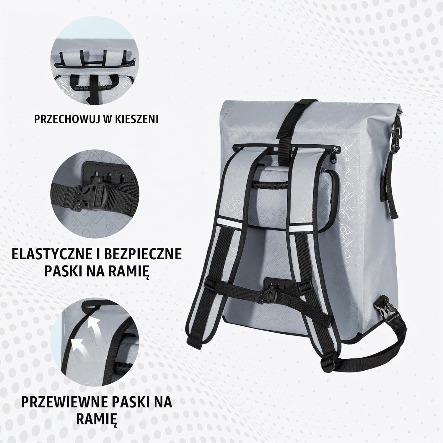 Thumbnail 6 de Todeco plecak rowerowy 3w1, 20–24 l, wodoodporny, z komorą na laptop 15″
