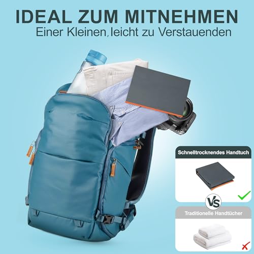 Detalle de Jokisa Fitness Handtuch 2er Set – 120 × 50 cm, Mikrofaser, Kapuze und verstecktes Reißverschlussfach