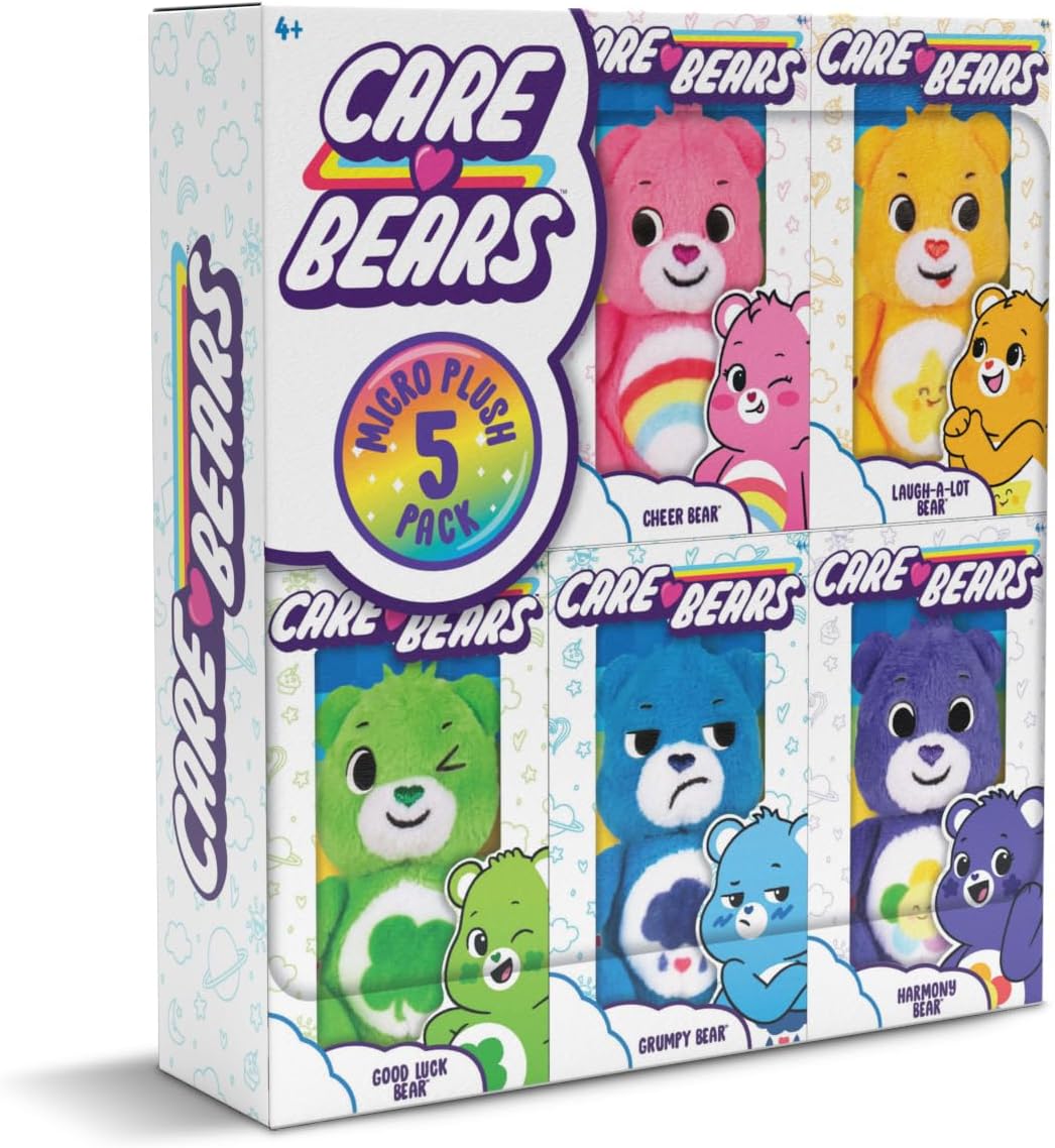 Thumbnail 6 de Care Bears Confezione di 5 Micro Peluche: Allegria, Sorridente, Buona Fortuna, Burbero e Armonia