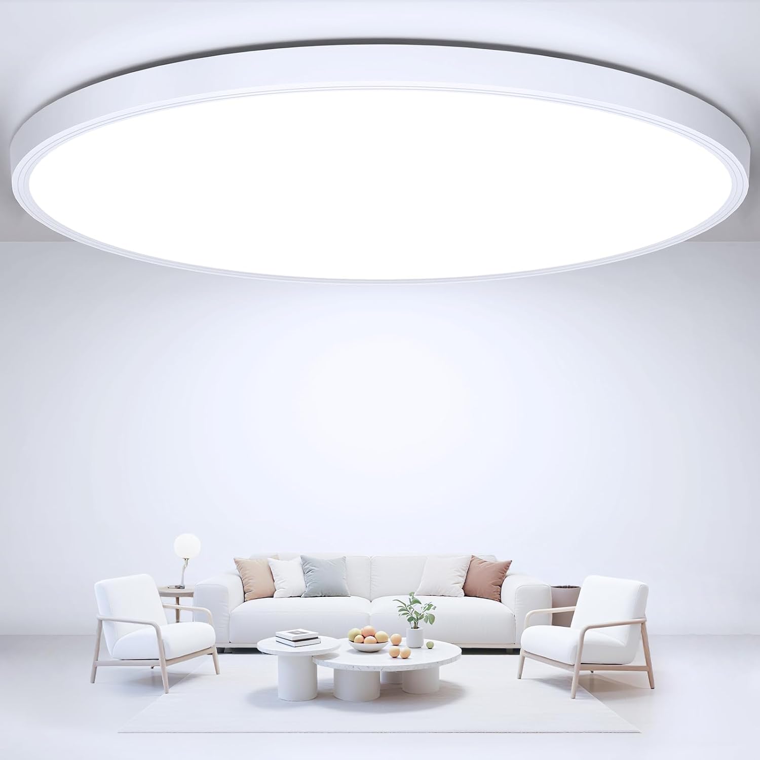 Detalle de Deckenlampe LED Flach Rund, 24 W / 2.400 lm, IP44 – kaltweiß 6.500 K, Ø 30 cm