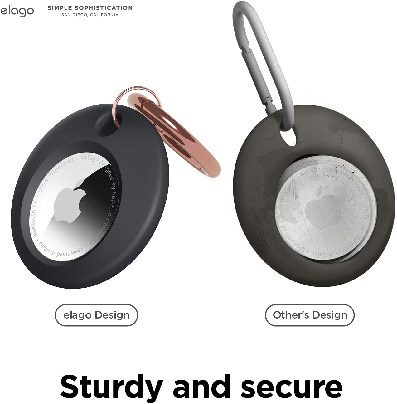 Thumbnail 2 de elago Étui de protection porte-clés pour AirTag (2e génération & 1re génération) en silicone noir