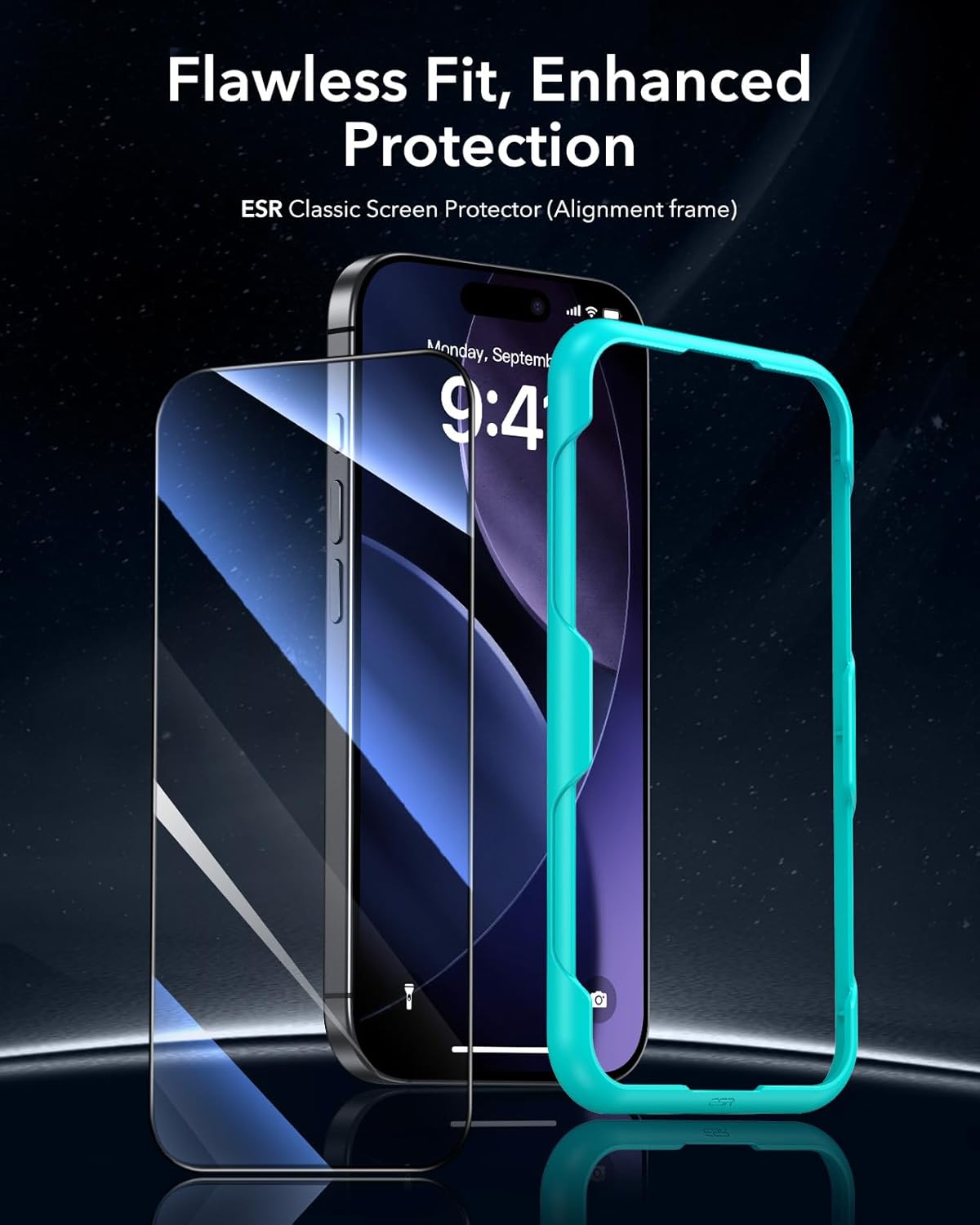 Thumbnail 1 de ESR 3 Pack Tempered Glass Screen Protector for iPhone 17 / iPhone 16 Pro (9H, HD clear, easy installation tool)