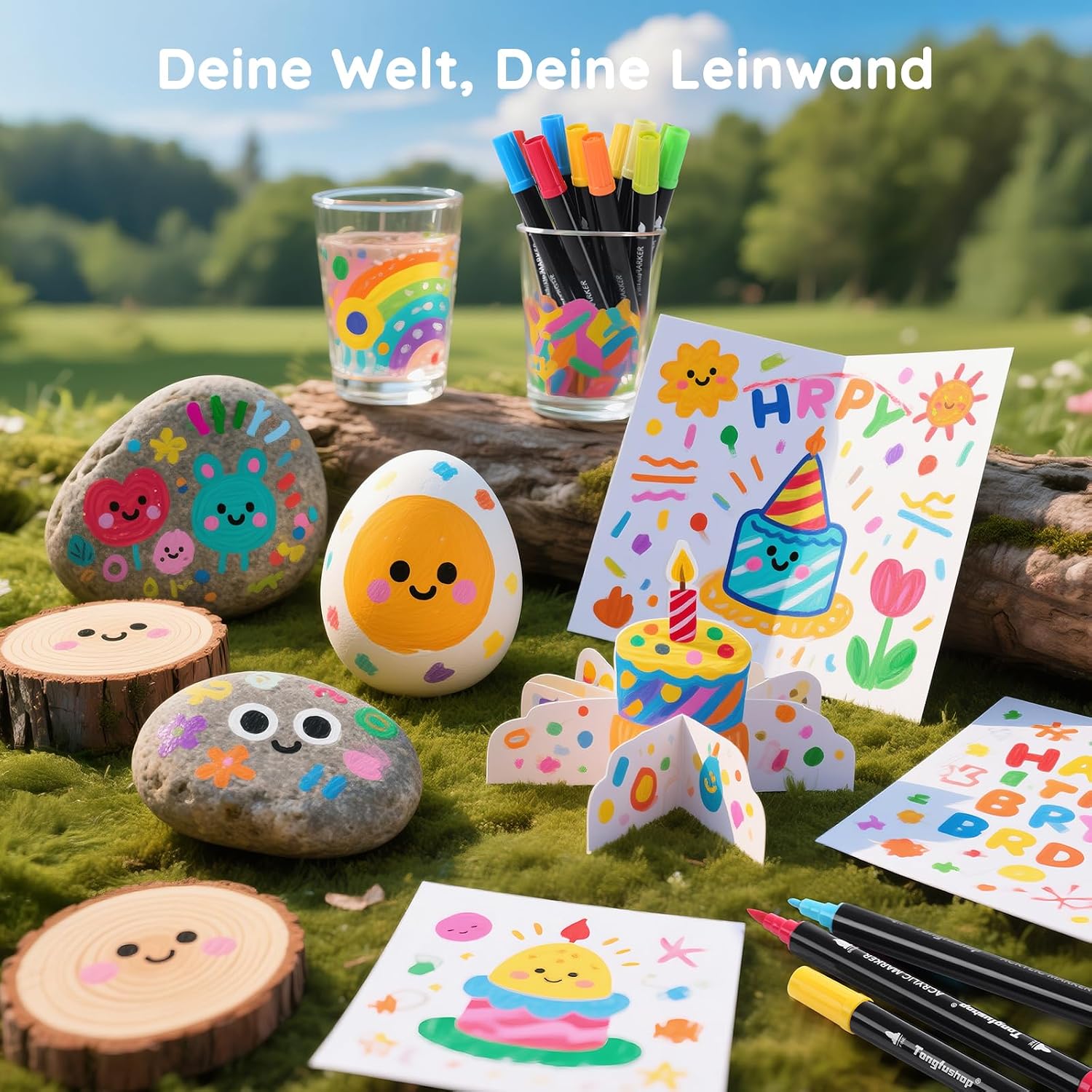 Thumbnail 5 de Tongfushop 72 Farben Acrylstifte-Set mit Doppelspitze – wasserfest & schnell trocknend für viele Untergründe