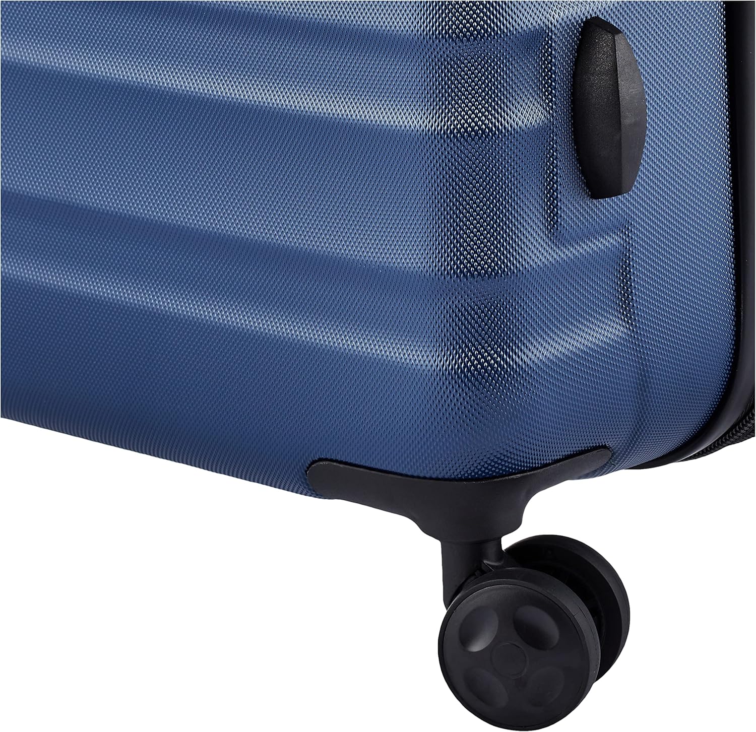 Detalle de Amazon Basics Hartschalen-Koffer Mittelgroß – Erweiterbares ABS-Reisegepäck, Marineblau, 65 l