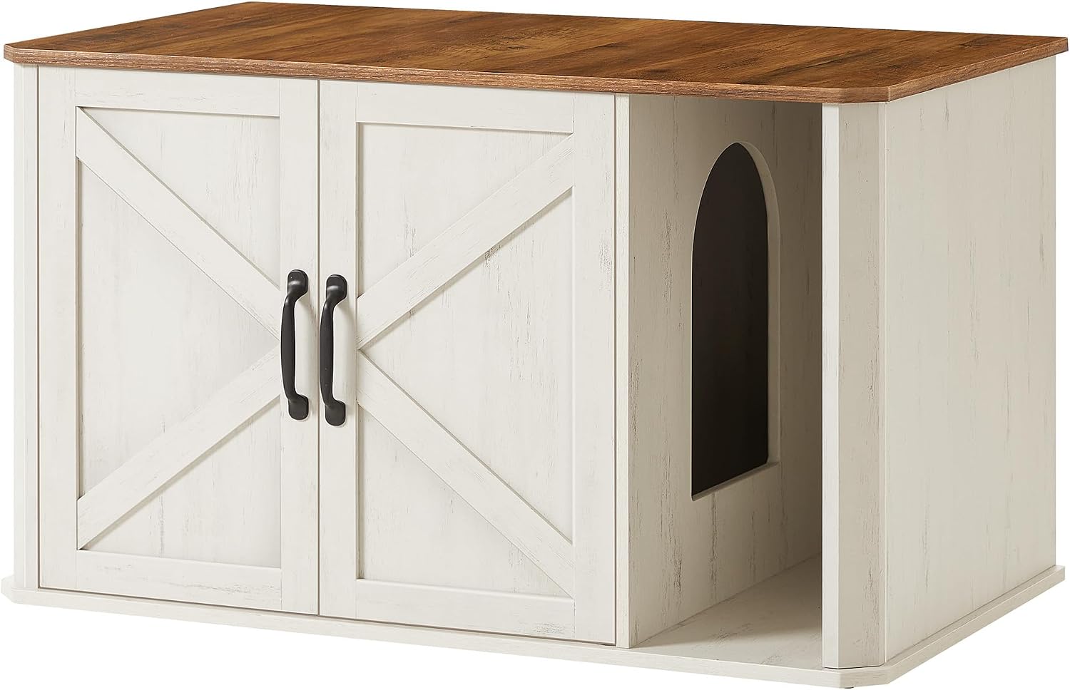 Detalle de Feandrea UPCL012K01 Litter Box Enclosure, Farmhouse Style, Double Doors