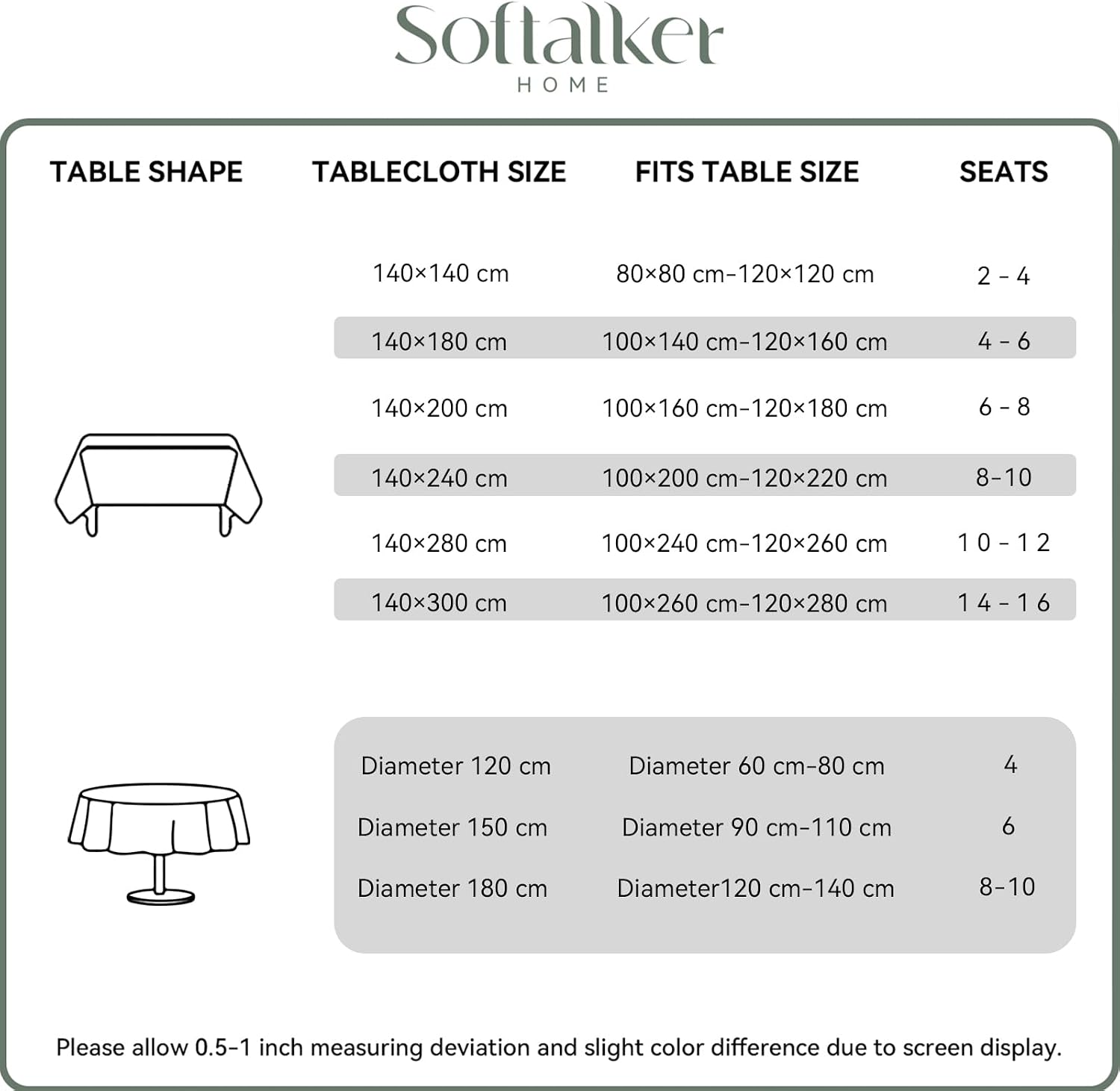 Thumbnail 6 de Softalker Tovaglia da Esterno 240 x 140 cm in Finto Lino – Beige, antimacchia e idrorepellente