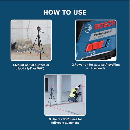 Thumbnail 3 de Bosch Professional GLL 3-80 nivel láser rojo 30 m 📷