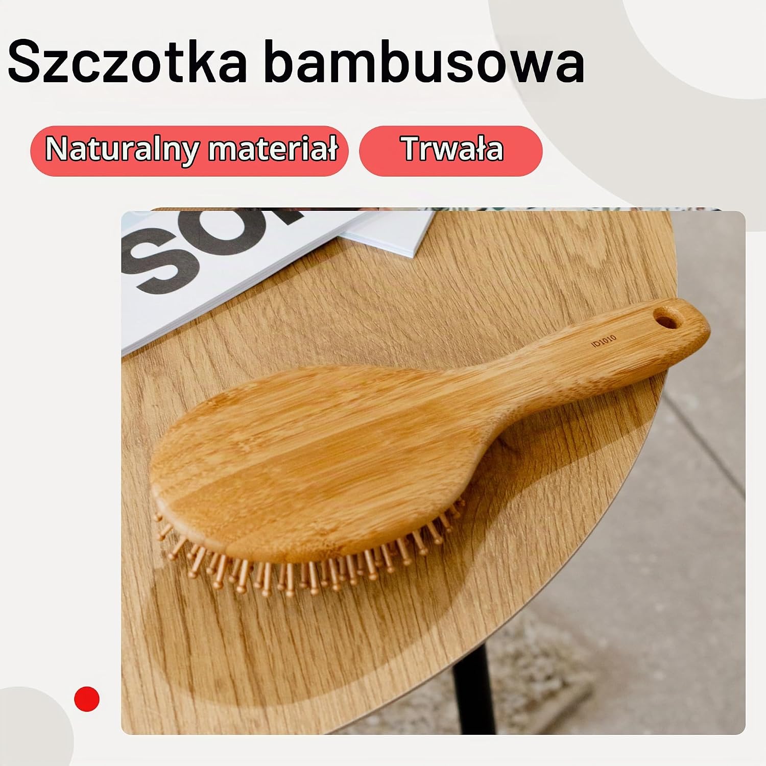 Detalle de Olivia Garden Bamboo Touch Detangle Massage - M – bambusowa szczotka do włosów
