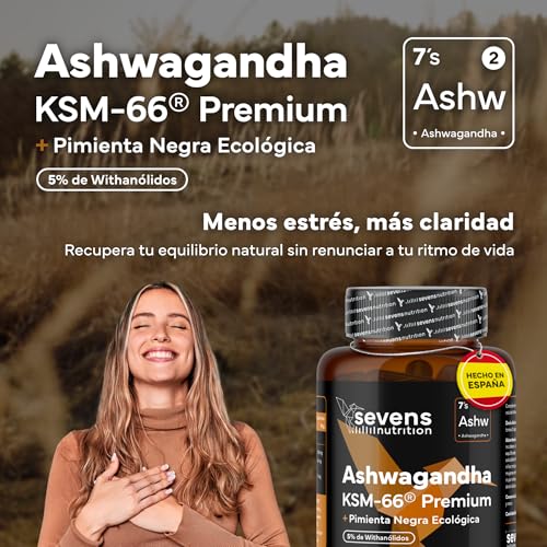 Detalle 2 de Ashwagandha KSM-66 💊 Pura con Pimienta Negra - 120 Cápsulas
