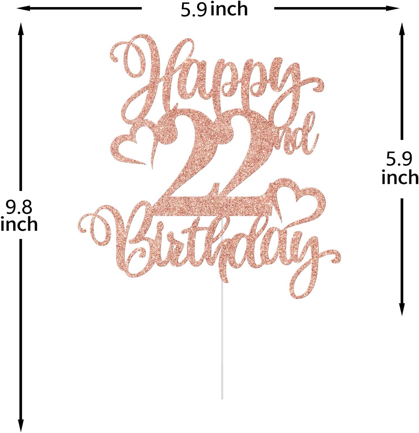 Detalle de 22nd Birthday Cake Topper, Glitter Cardboard
