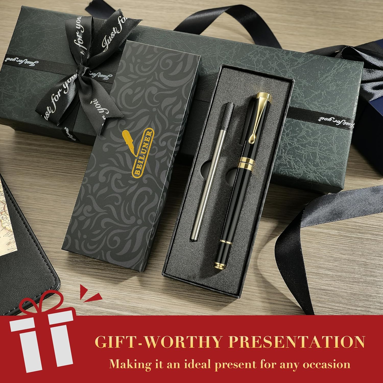 Detalle de BEILUNER Rollerball Pen Set with 0.5mm Refill