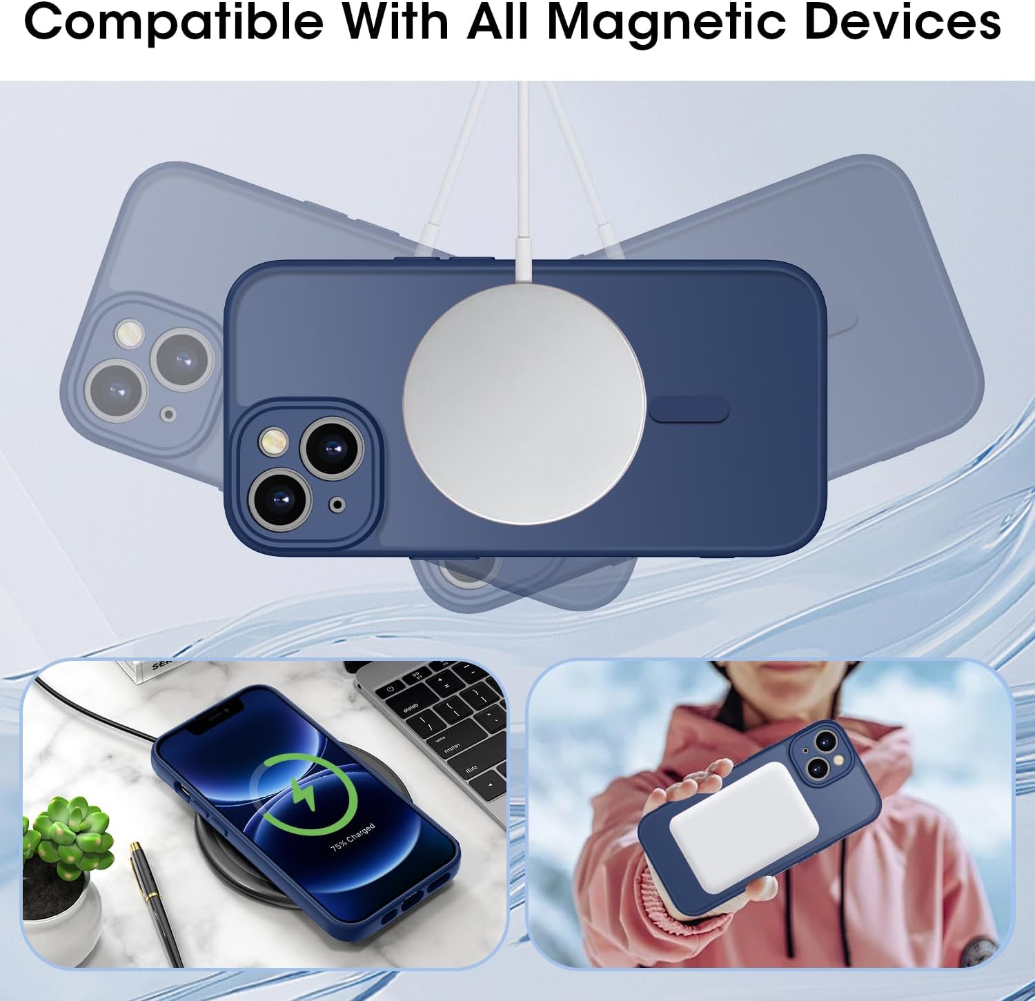 Thumbnail 4 de ORDA Magnetic for iPhone 13 Case with MagSafe — Full Camera Protection, Slim Translucent Matte