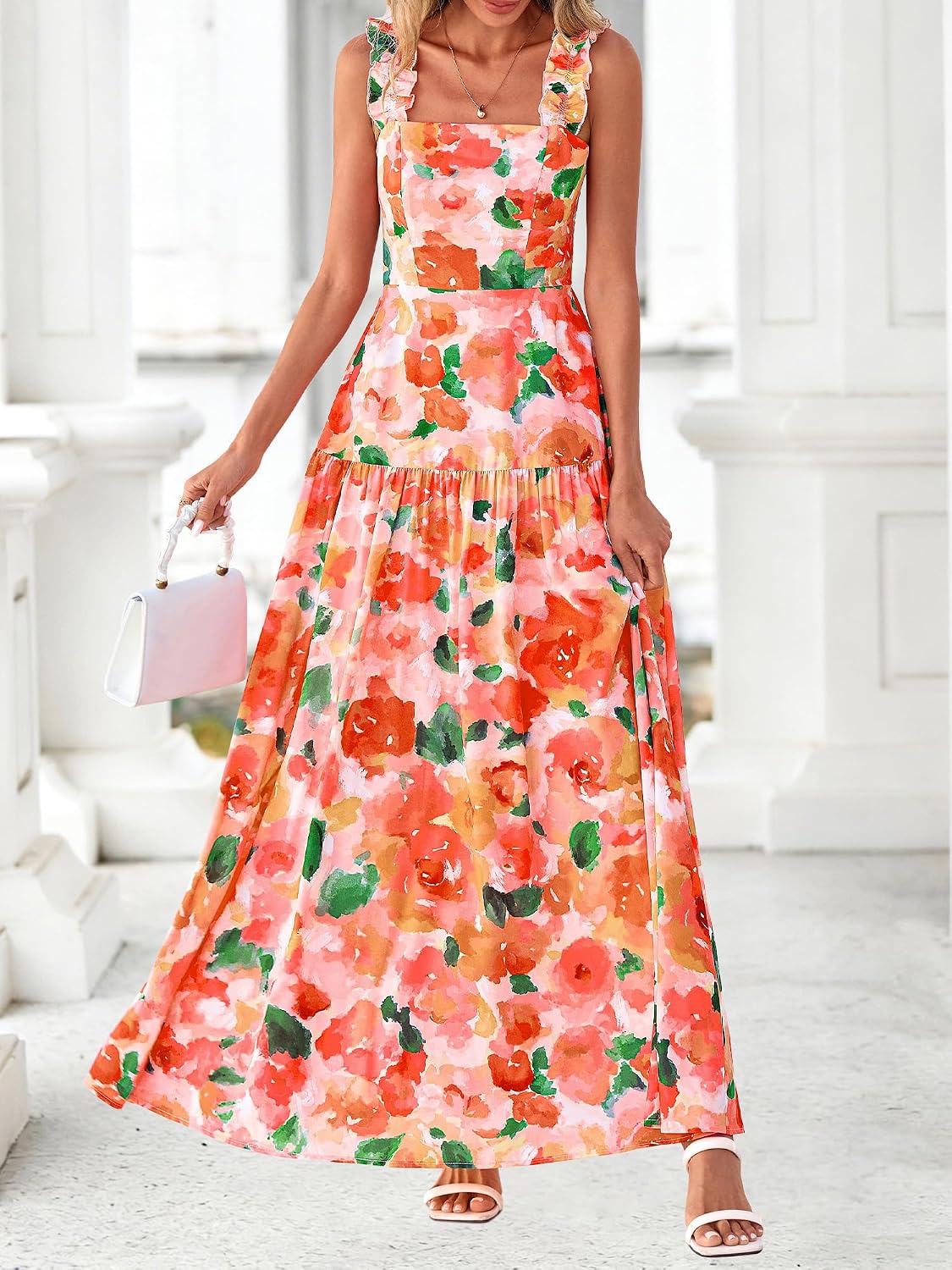 Thumbnail 6 de BTFBM Floral Smocked Maxi Dress for Women – Summer 2026
