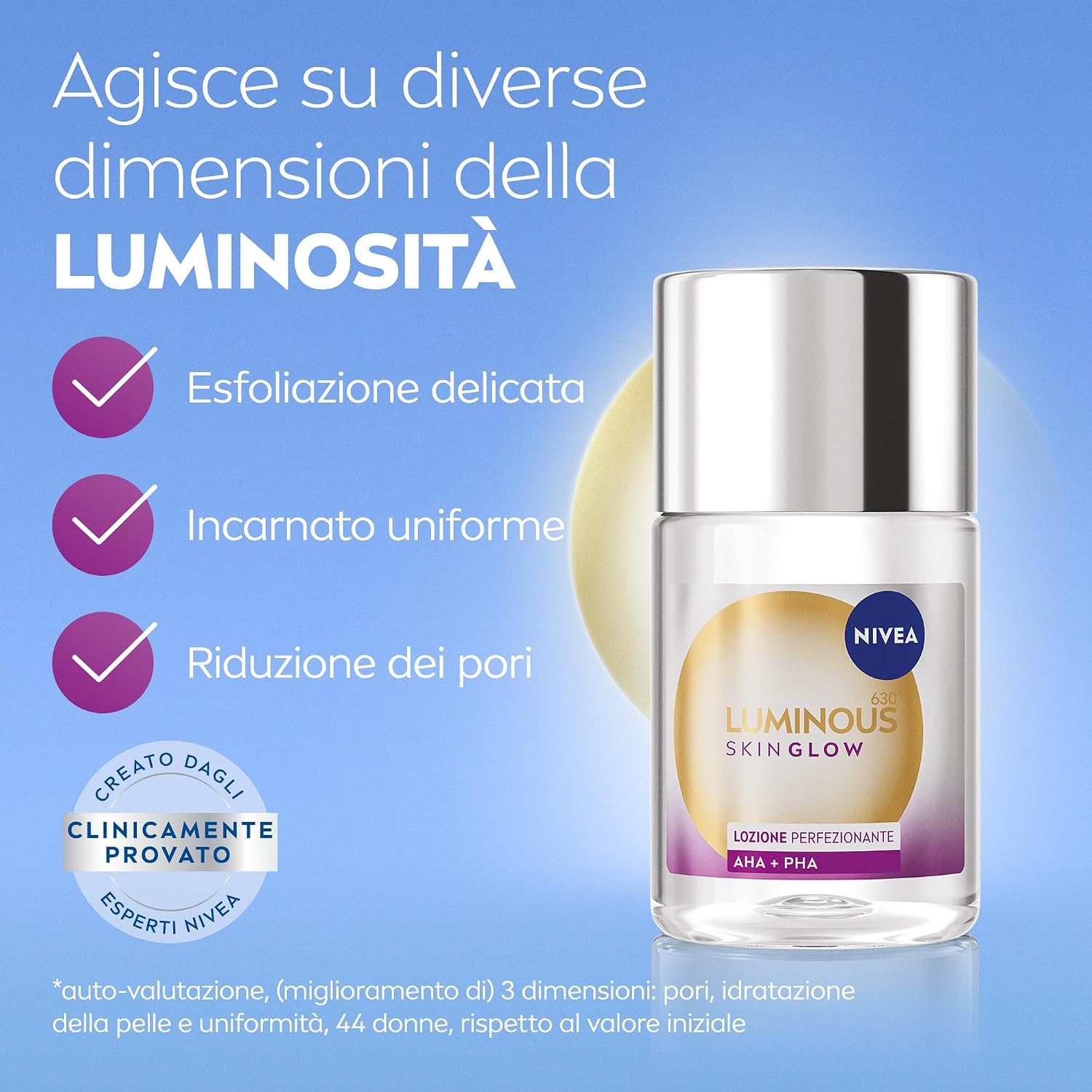 Detalle 2 de NIVEA Luminous630 Skin Glow Lozione Perfezionante viso senza risciacquo, 100 ml