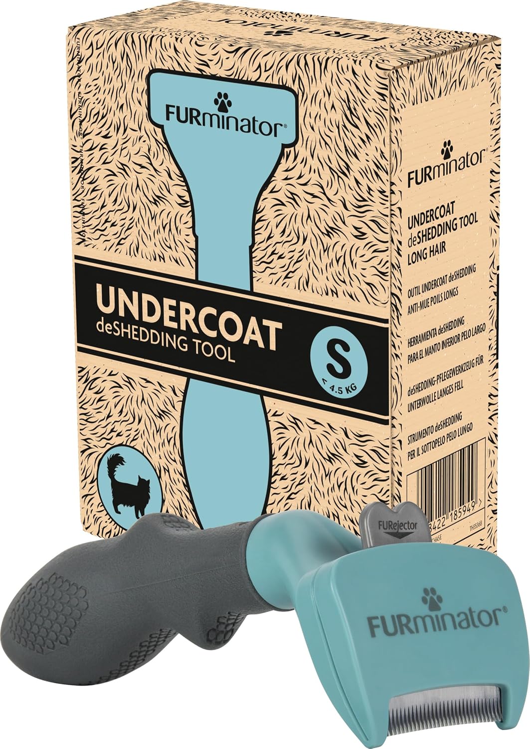 Detalle de FURminator Outil de Toilettage pour Chat à Poils Longs de Petite Taille – Brosse Anti-mue S ergonomique