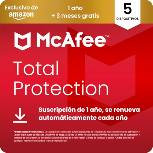 Detalle de McAfee Total Protection 5 dispositivos 15 meses