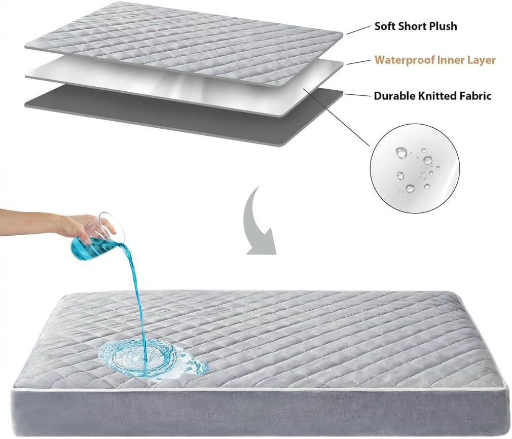 Detalle de Quilmfoam Orthopedic XXL Dog Bed (Waterproof, Removable Cover) for Large Dogs